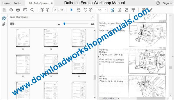 Daihatsu Feroza Repair Service Workshop Manual